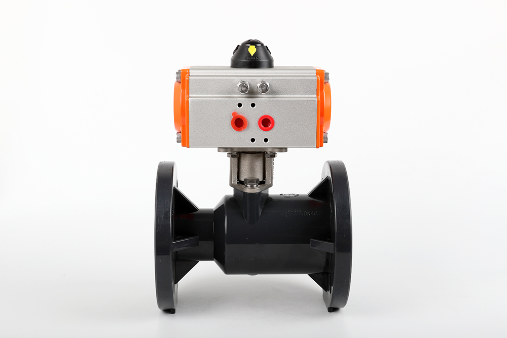 安图气动法兰一体球阀